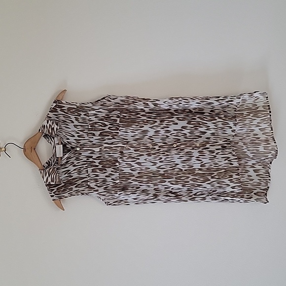 Chico's Sheer Bevin Leopard Print Button Front Tank Size Small - Picture 2 of 8